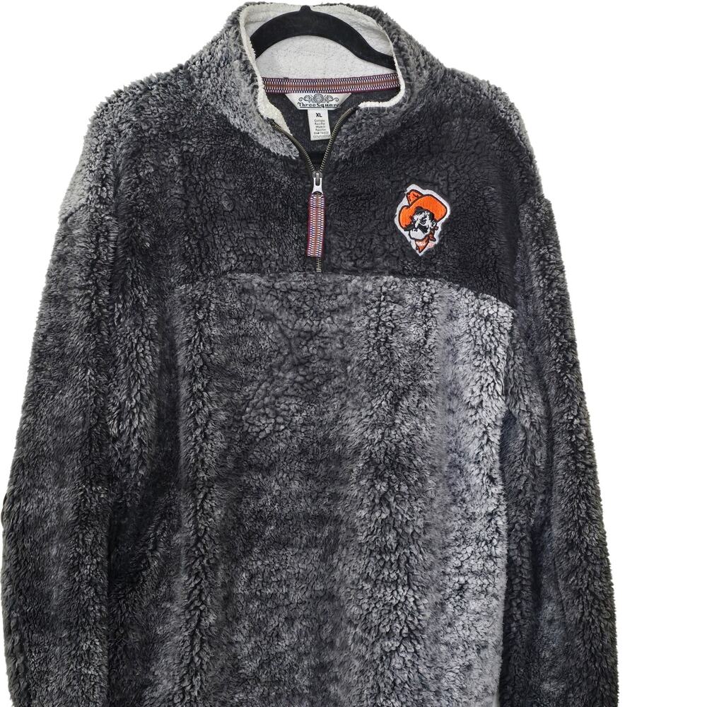 OSU Oklahoma State Cowboys Fleece Pullover 1/4 Zip Jacket Pockets Womens XL